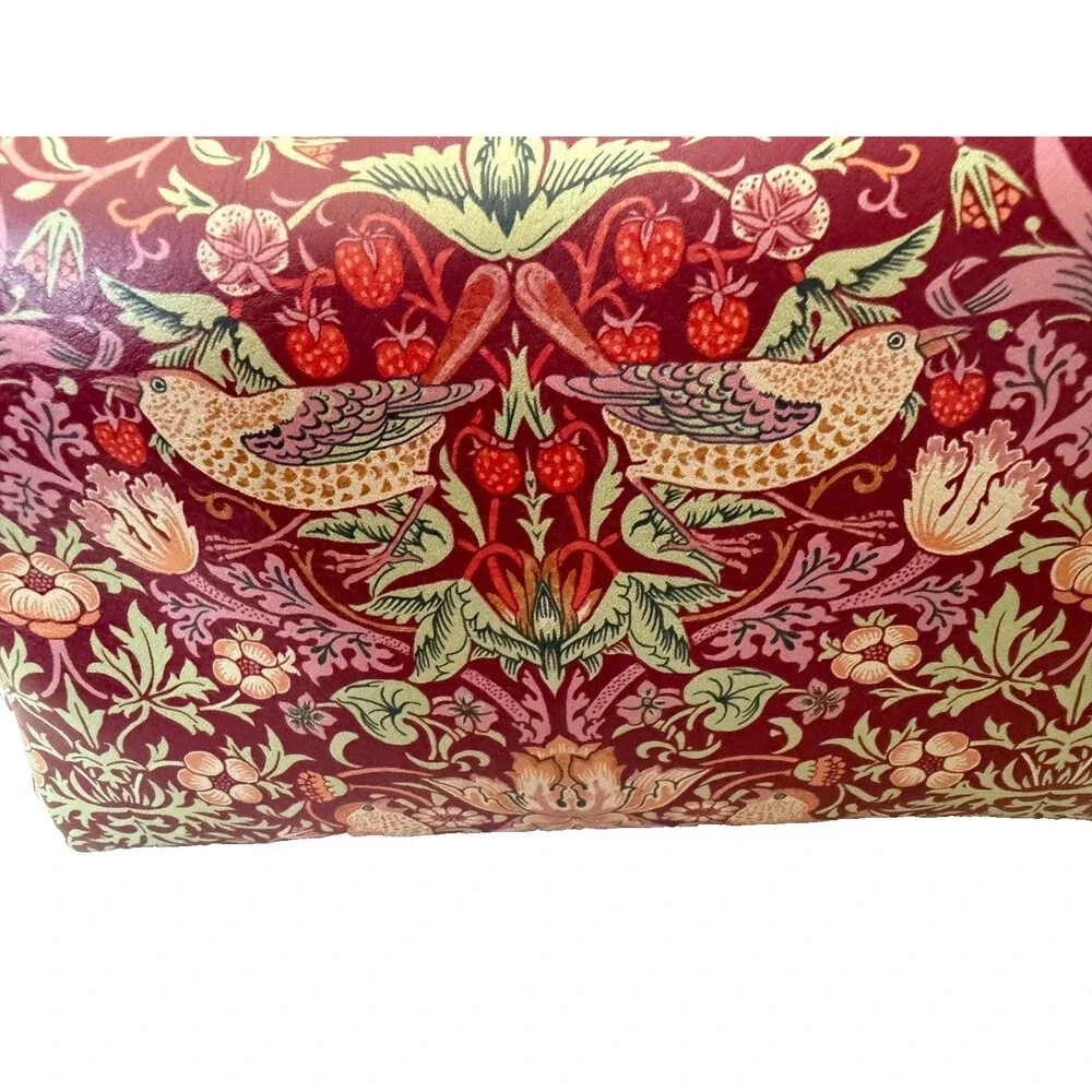 Morris & Co Strawberry Thief Make-up Toiletry Bag Pink Vegan Large Wash Bag 9x6